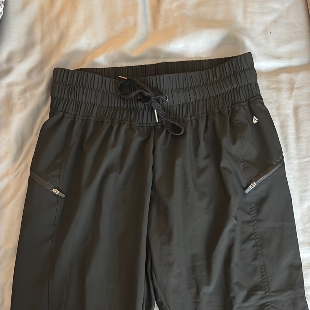 CALI Black Track Pants with Elastic Waistband